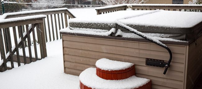 winter hot tub