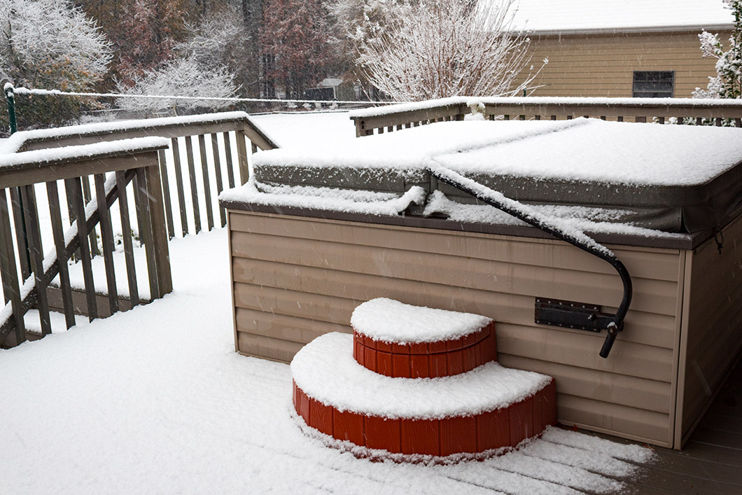 winter hot tub