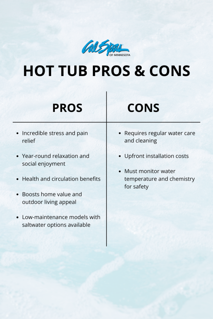 hot tub pros and cons chart